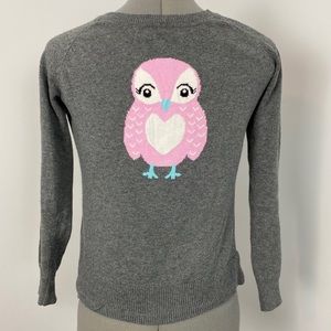 Pink Republic gray and pink owl sweater girls L